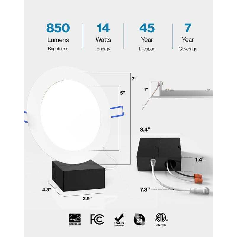 Sunco Lighting 12 Pack 6 Inch Slim LED Downlight with Junction Box - Image 3