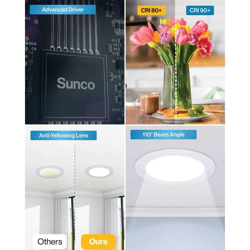 Sunco Lighting 12 Pack 6 Inch Slim LED Downlight with Junction Box - Image 4