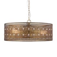 River of Goods Bryar Brass and Crystal 23.5W 3-Light Chandelier