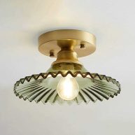 Rosdorf Park Light 8.5 Retro Scalloped Semi Flush Mount Shade