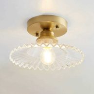Rosdorf Park Light 8.5 Retro Scalloped Semi Flush Mount Shade
