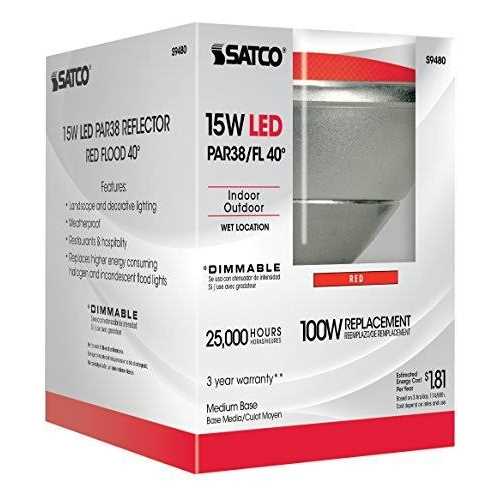 Satco S9480 LED PAR38 Red - Image 3