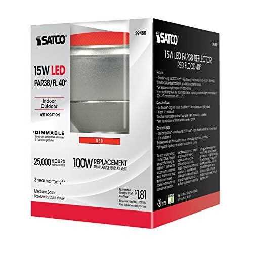 Satco S9480 LED PAR38 Red - Image 4