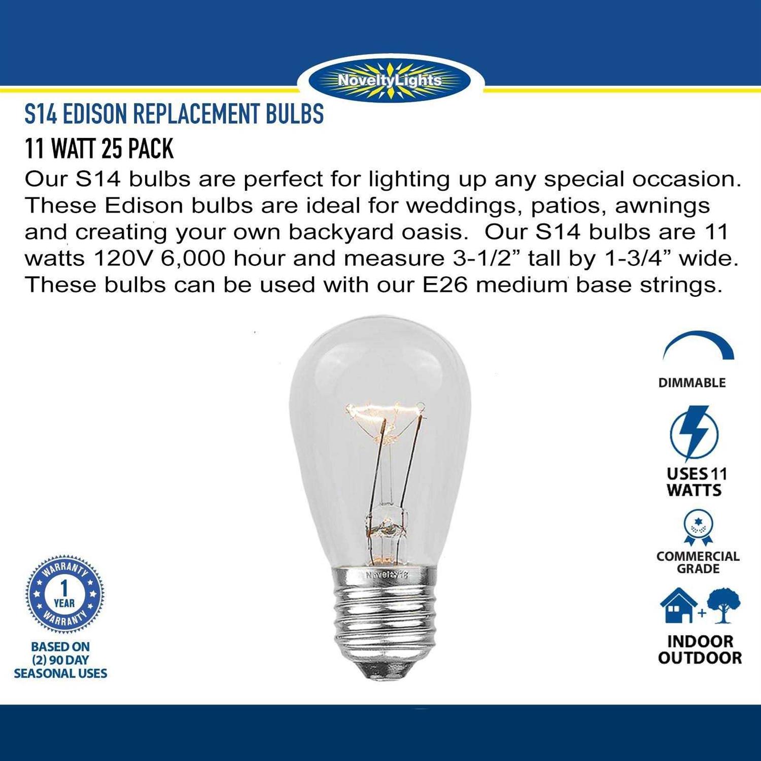 Wintergreen Lighting S14 Colored Party Bulbs, Red - Image 2