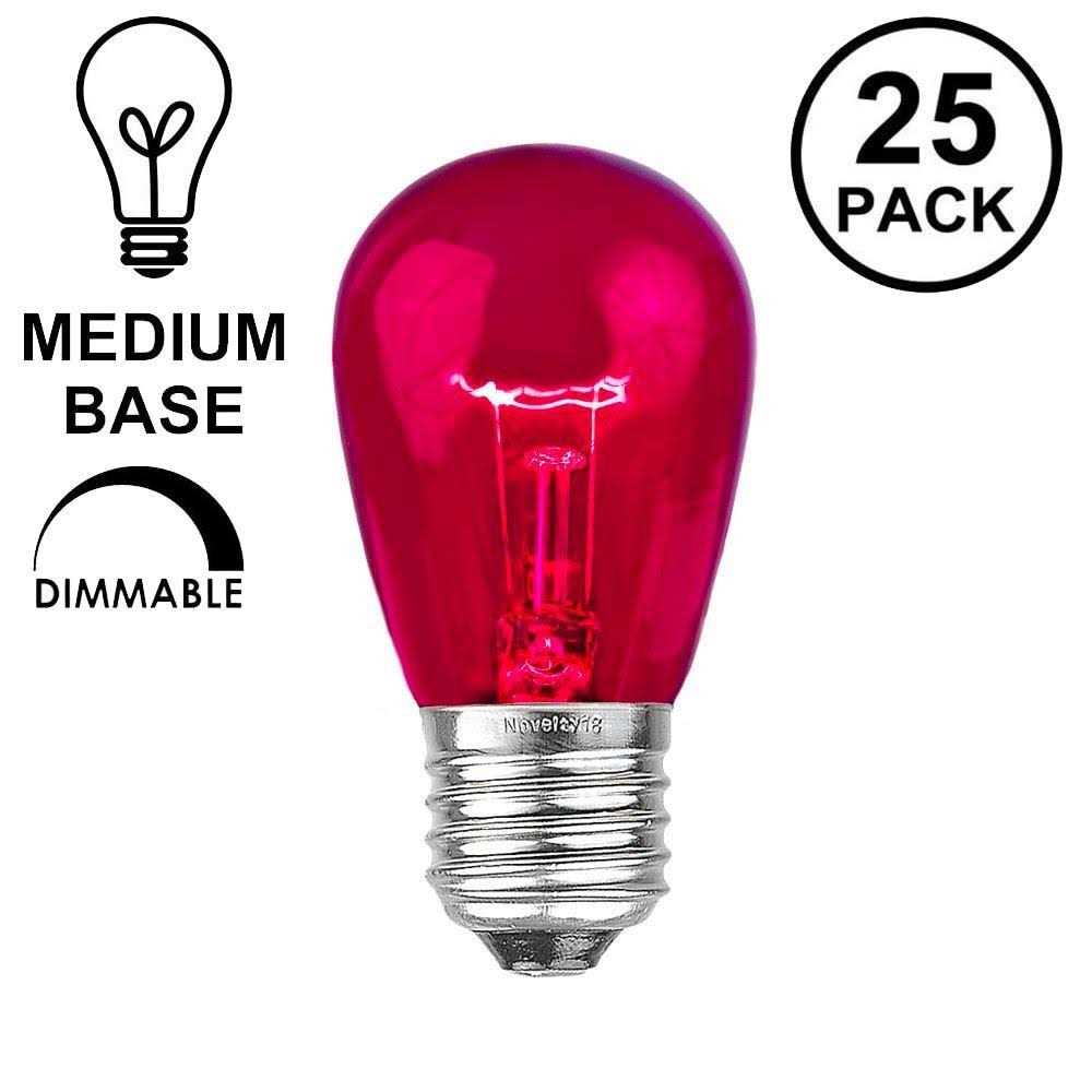 Wintergreen Lighting S14 Colored Party Bulbs, Red - Image 4
