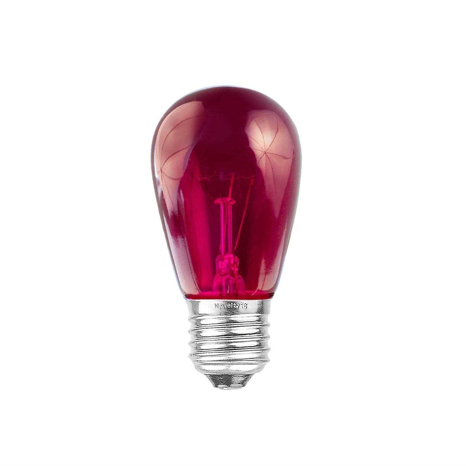 Wintergreen Lighting S14 Colored Party Bulbs, Red - Image 5
