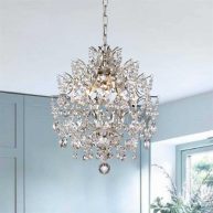 The Lighting Store Dalia Indoor 3-light Brushed Champagne Silver Crystal Chandelier