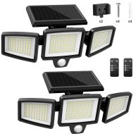 Szrsth Solar Lights Outdoor Waterproof Motion Sensor Security Lights with Wireless Remote Control