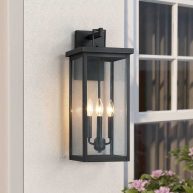 True Fine Forti 3-Light Large Black Outdoor Wall Sconce Lantern Light