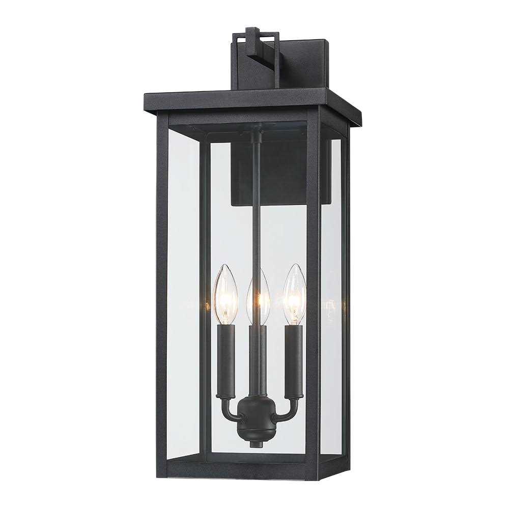 True Fine Forti 3-Light Large Black Outdoor Wall Sconce Lantern Light - Image 5