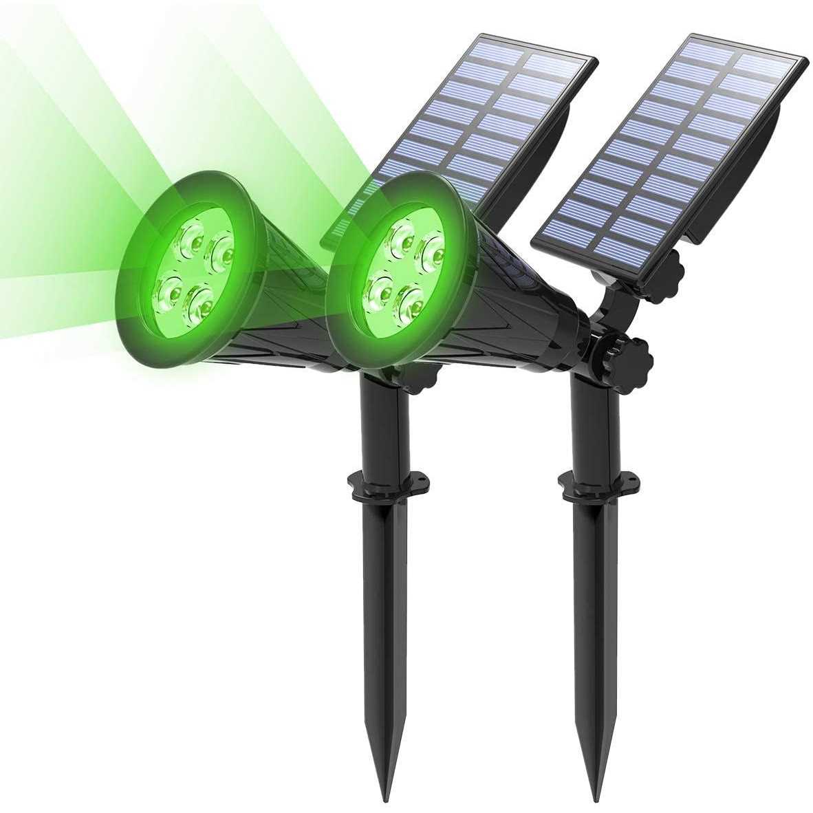 T-SUN Solar Spotlights Waterproof Outdoor Solar Spot Lights Auto-ON/Off Adjustable Solar Lights for Tree