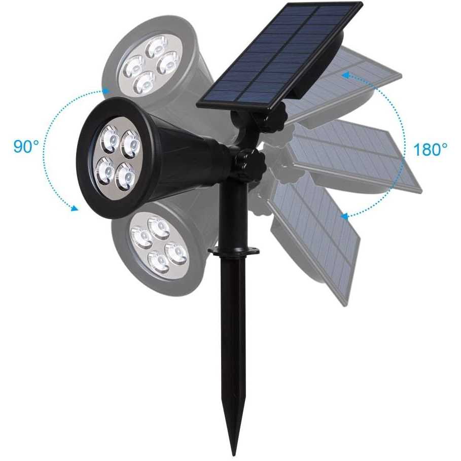 T-SUN Solar Spotlights Waterproof Outdoor Solar Spot Lights Auto-ON/Off Adjustable Solar Lights for Tree - Image 3