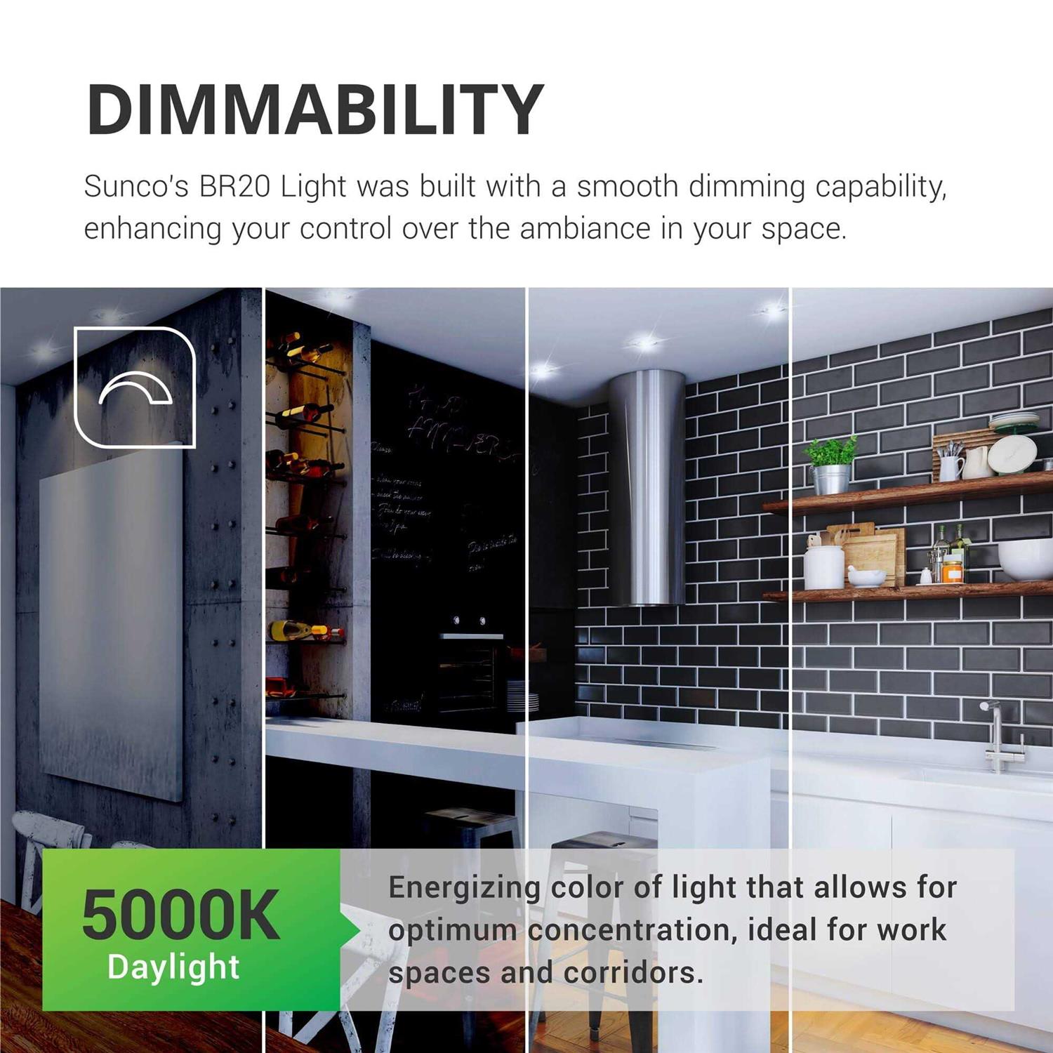 Sunco Lighting 10 Pack Br20 LED Dimmable Flood Light - Image 4