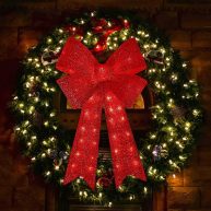 XMASLAND 32inch 72LED Twinkle Red Christmas Bows with LED Lights