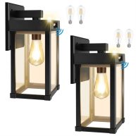 Solar Wall Lanterns Outdoor Aqonsie Solar Sconce Lights Outdoor with 3200K Warm Bulb & 6500K White Bulb