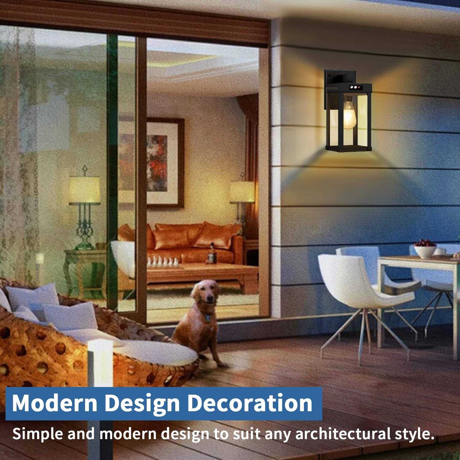 Solar Wall Lanterns Outdoor Aqonsie Solar Sconce Lights Outdoor with 3200K Warm Bulb & 6500K White Bulb - Image 2