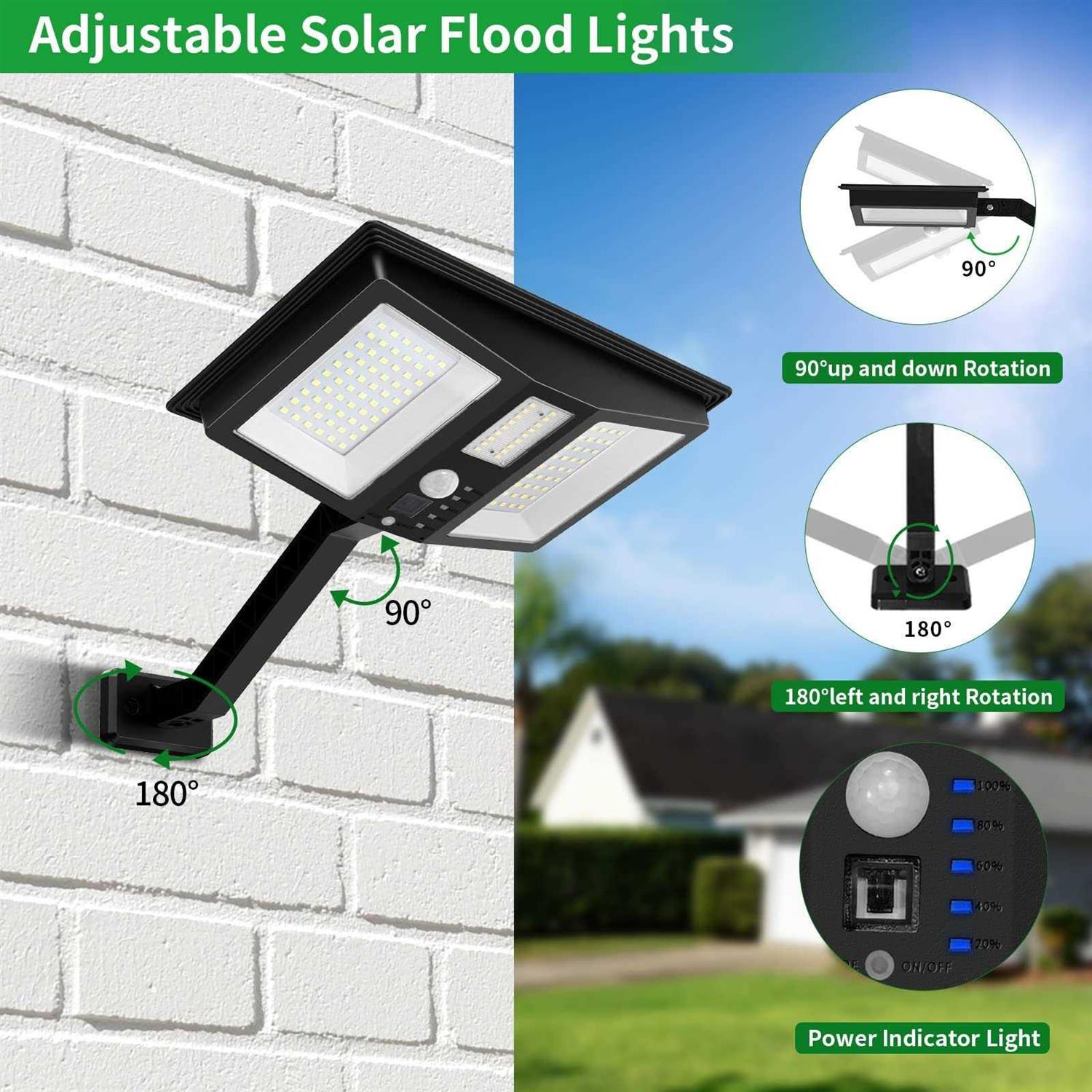 Solar Barn Lights Outdoor,138LEDs Solar Powered Shed Light with Motion Sensor&4 Lighting Modes Wall Mount Waterproof High Brightness Security - Image 3