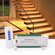 SuperStairLED Motion Sensor LED Stair Lights Controller SSL-5628 9 Modes Speed Brightness Adjustable Use for Max 28 Steps Indoor LED Stair Lighting