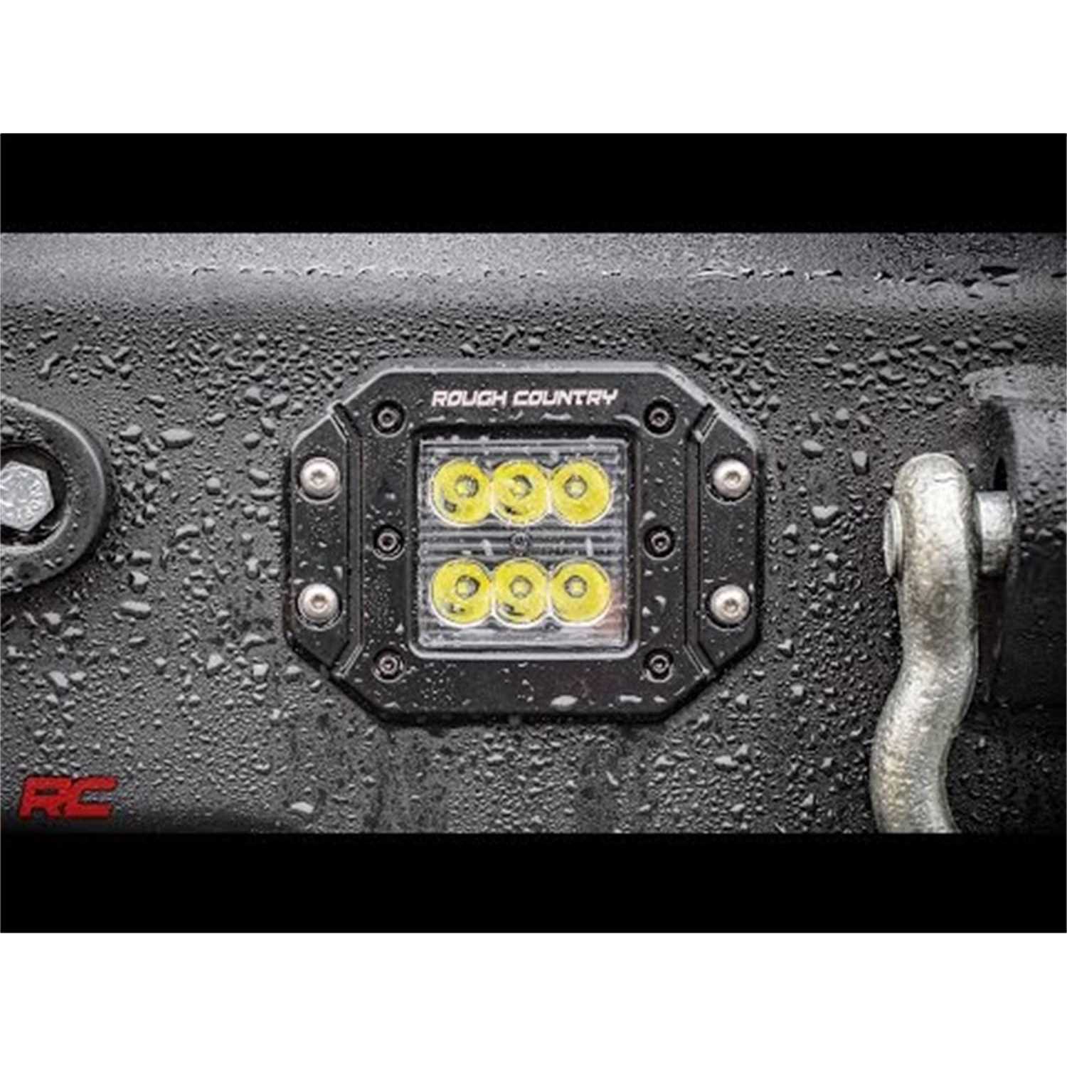 Rough Country 70803BL 2-inch Flush Mount Black Series Cree LED Square Lights - Image 5