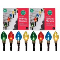 Winter Wonder Lane Multi-Color Light Bulb Pathway Markers