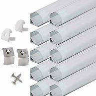 Starlandled 10-pack 6.6FT/2 Meter LED Aluminum Channel V-Shape, LED Profile with End Caps and Mounting Clips for LED Strip Light Mounting
