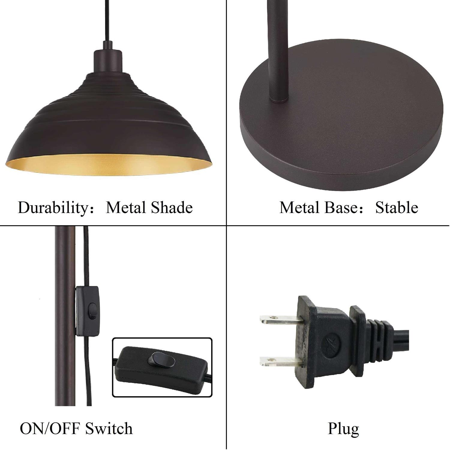 Woxxx Industrial Floor Lamp Modern Rustic Task Floor Lamp Finish - Image 3