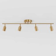 VidaLite Shura 4 ft Brushed Brass Integrated LED Fixed Track Lighting Kit 3000k
