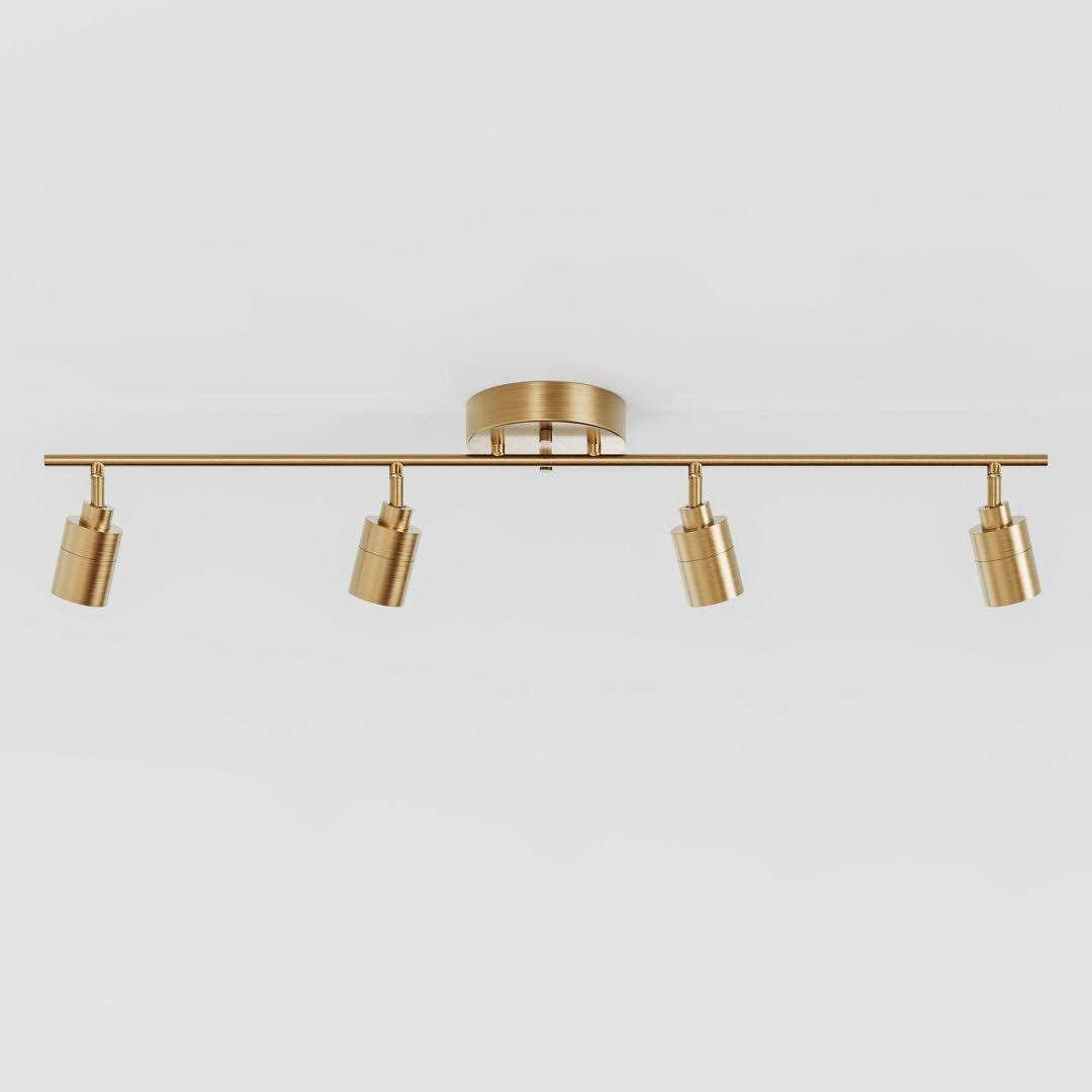 VidaLite Shura 4 ft Brushed Brass Integrated LED Fixed Track Lighting Kit 3000k