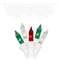 Vickerman 100Lt Red-grn-White/Ww Icicle Ec Set 9’l