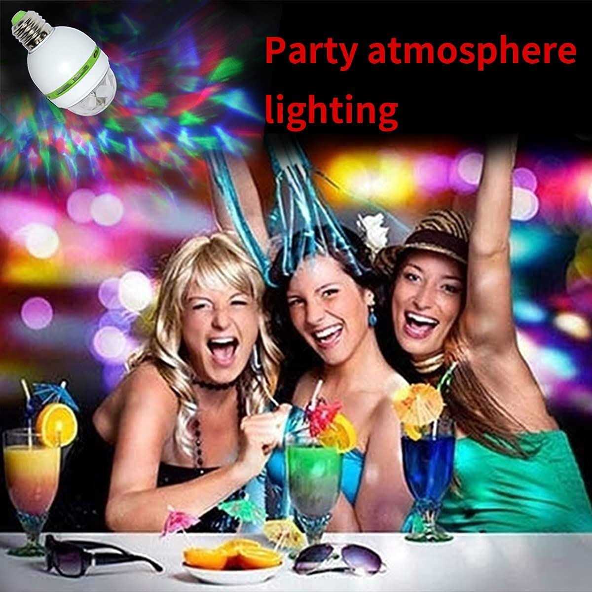 Swovo LED Ball Bulb Lamp 3w E27 LED Rgb Crystal Rotating Stage Bulb Voice Auto Rotating Stage Light - Image 3