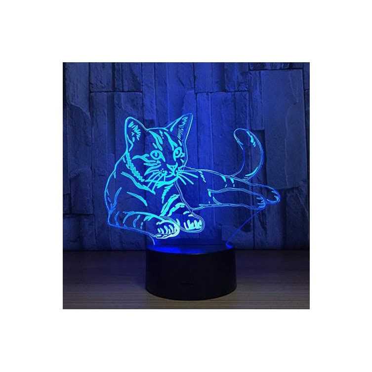 Tvoip 7 Color Changing Night Lamp 3D Atmosphere Bulbing Light 3D Visual Illusion LED Lamp for Kids Toy Christmas Birthday Gifts