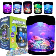 Toycol LED Jellyfish Lava Lamp USB Jellyfish Lamp Electric Aquarium Tank Mood Night Light with Color-Changing for Home Bar Bedroom Decoration
