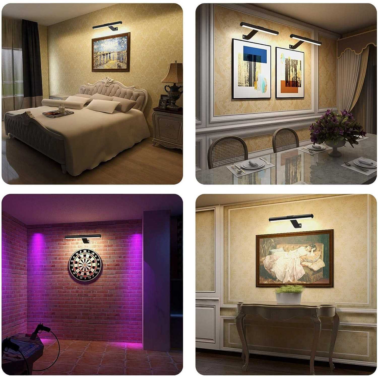 TINTINDOC Wireless LED Picture Light with Remote,Rechargeable Battery Painting Light for Display Art Work,300Lumens Brightness Adjustable - Image 2