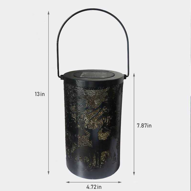 Solar Lanterns Outdoor Waterproof, Solar Hanging Lantern Lights Made of Metal Carved with Deer and Trees. LED Decorative Garden Light for Patio - Image 3