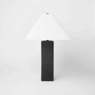 Square Table Lamp with Tapered Shade Black