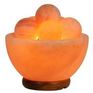 Spantik Himalayan Fire Bowl Salt Lamp with 6 Massage Balls Premium Quality Authentic from Pakistan