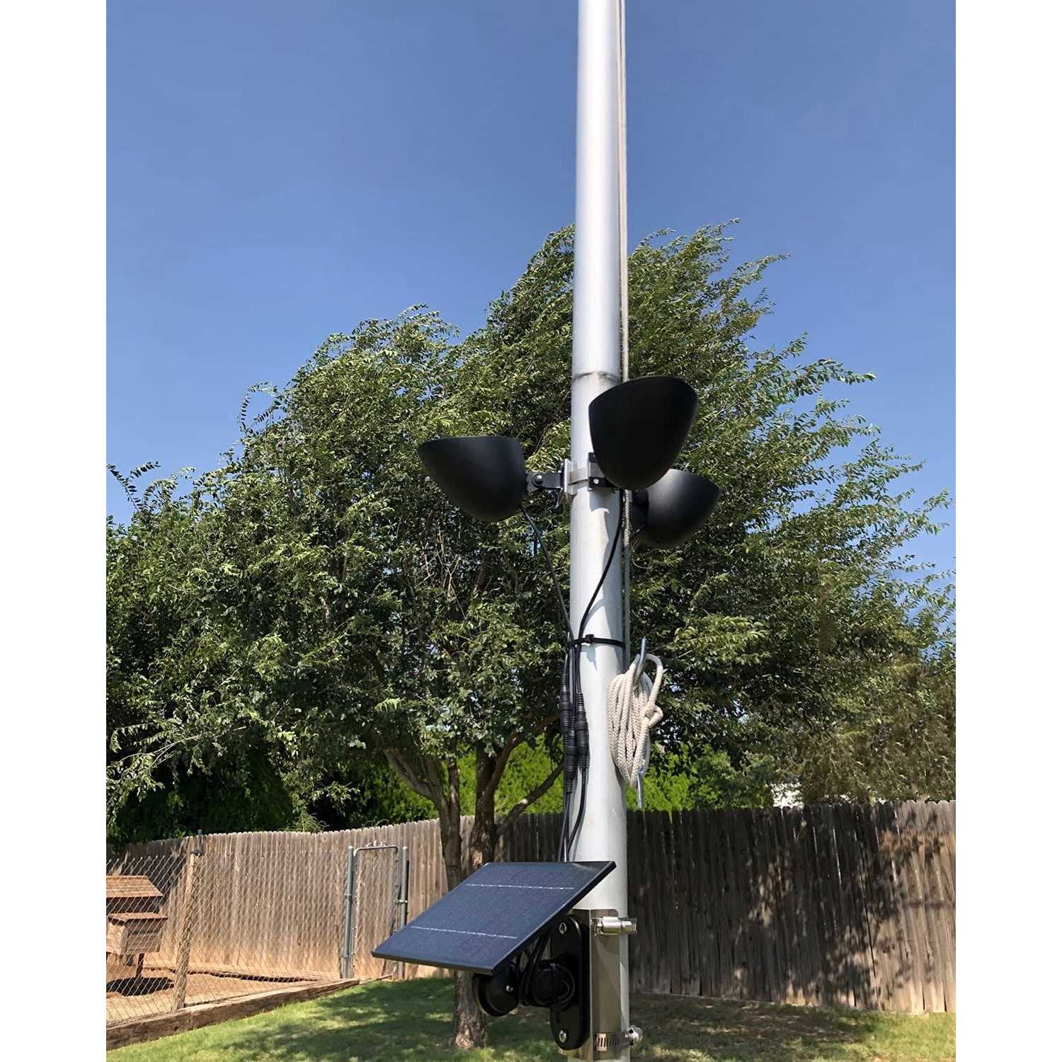 Solar Flag Pole Light 3 Super-Spotlights LEDs Adjustable Metal Clamps Fits 2-6&”Flag Poles - Image 4