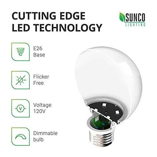 Sunco Lighting G25 LED Globe, 6w=40w, Dimmable, 450 LM - Image 4