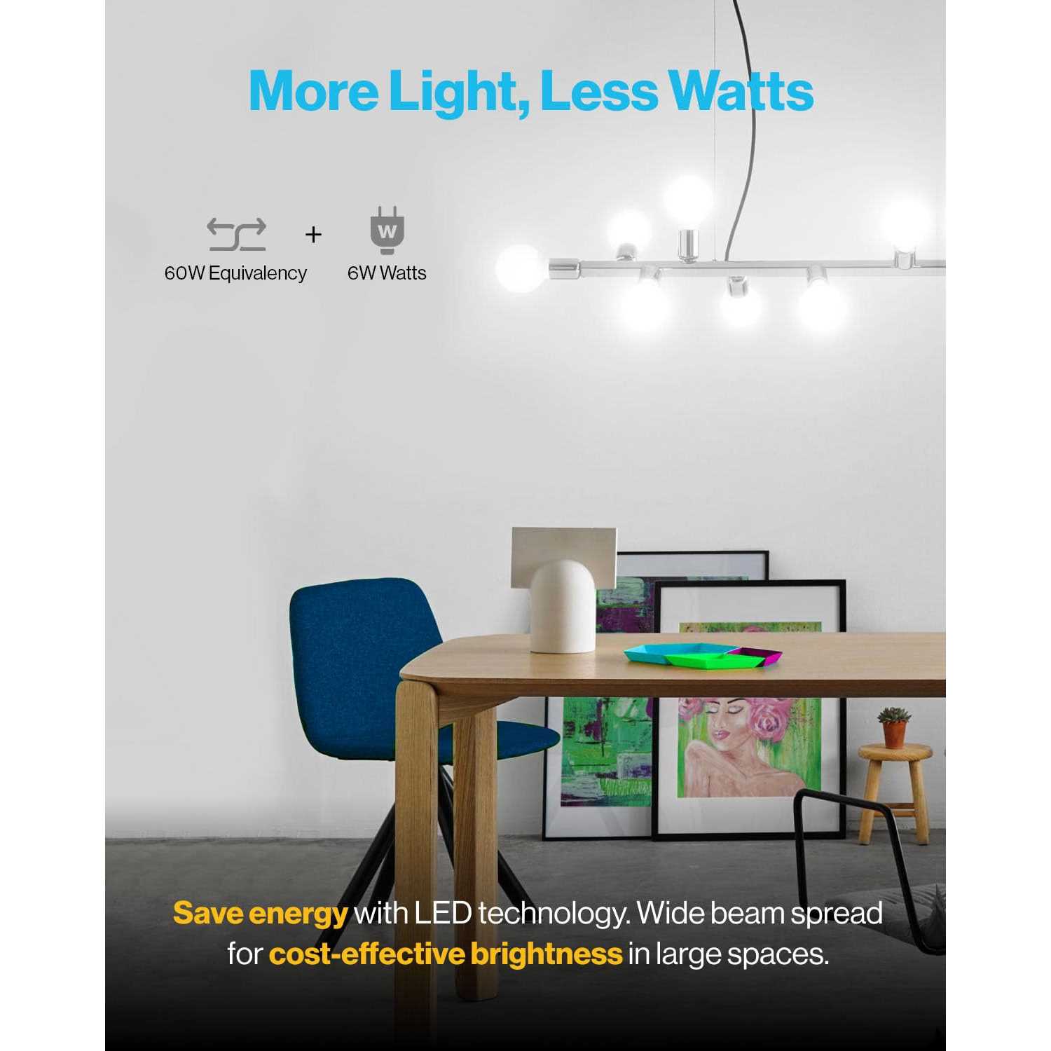 Sunco Lighting G25 LED Globe, 6w=40w, Dimmable, 450 LM - Image 3