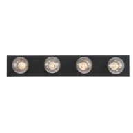 Westinghouse Lighting Four-Light Matte Black Indoor Wall Fixture 6117600