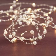 Rhytsing 36 Led White Pearl Glarand Battery Operated Fairy String Lights with Timer Function