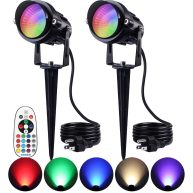 SUNVIE Halloween Spotlight Outdoor 12W RGB Spot Lights Outdoor 120V LED Color Changing Landscape Lights with Remote Control Waterproof Spotlights