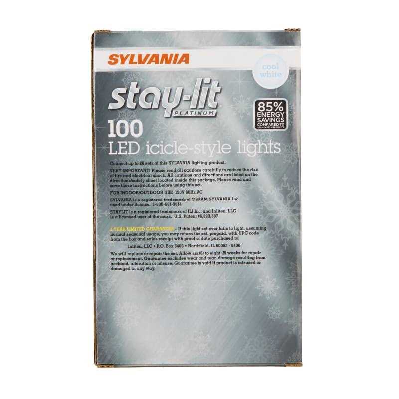 Sylvania Staylit Icicle 100-Light Set Cool White LED - Image 2