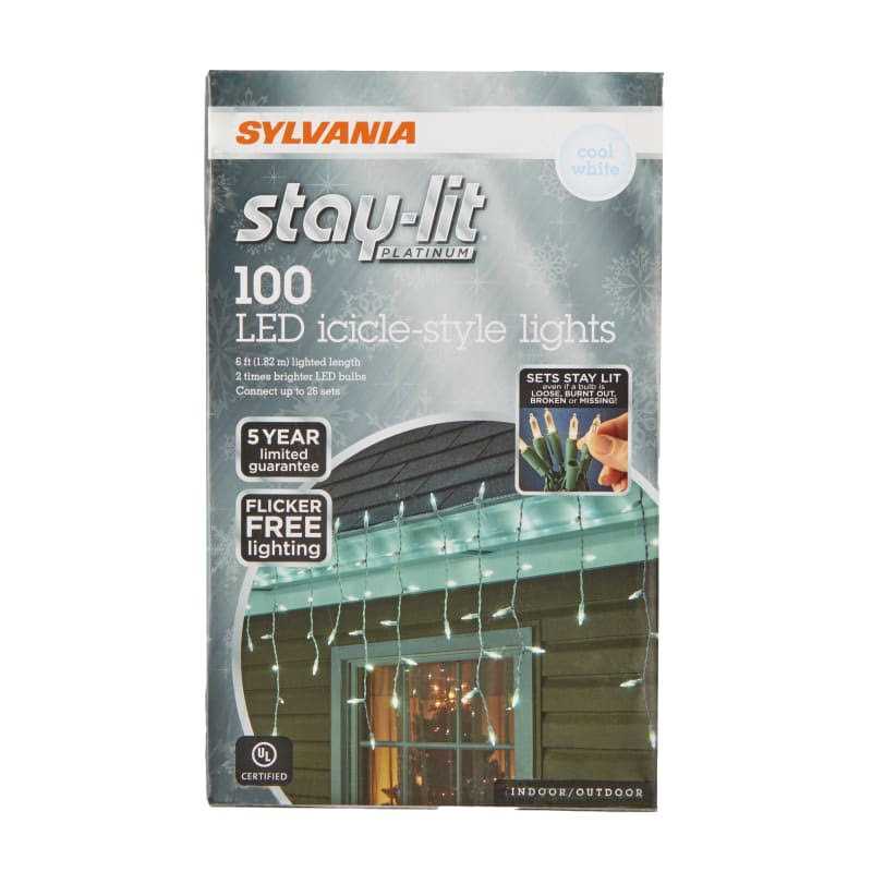 Sylvania Staylit Icicle 100-Light Set Cool White LED - Image 4