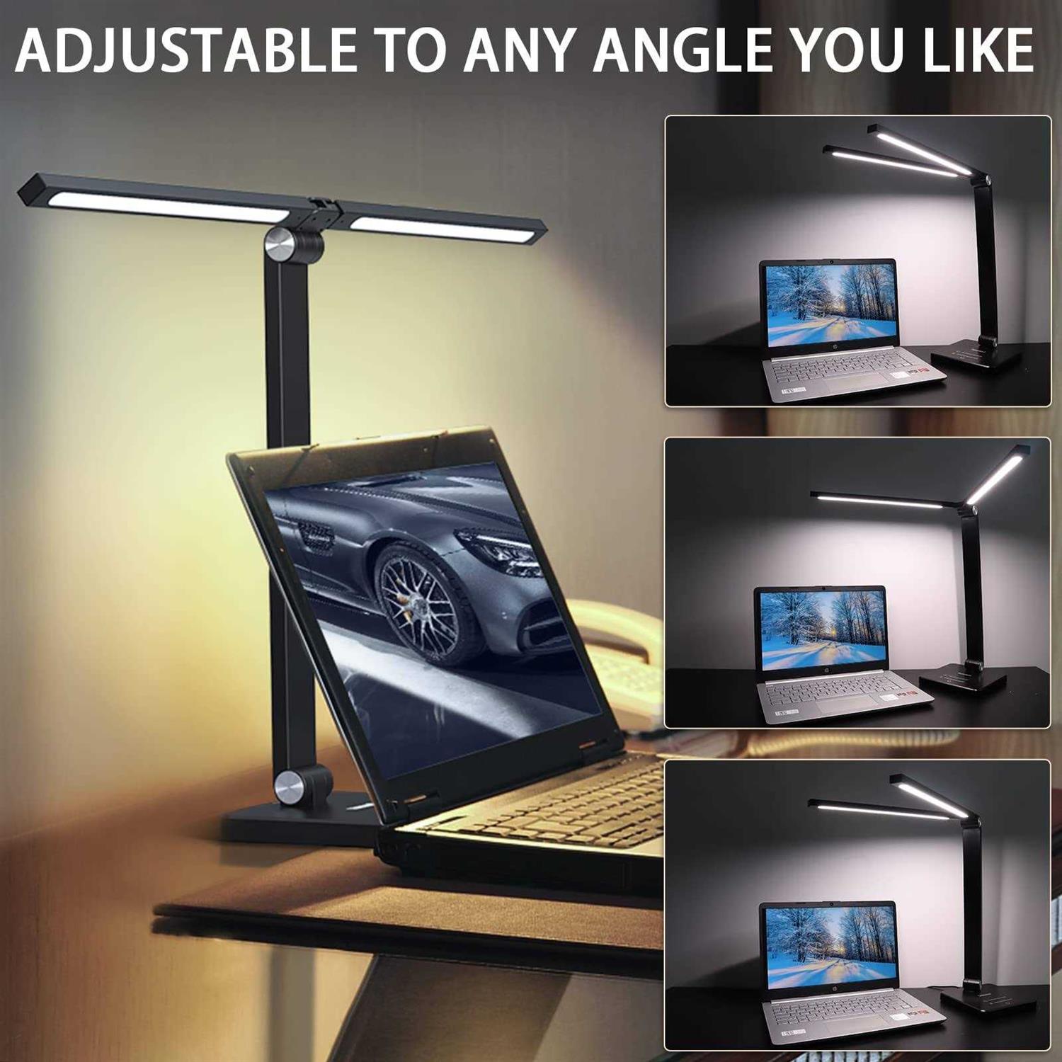 Torchlet Desk Lamp for Home Office Double Head LED Modern Desk Light - Image 3
