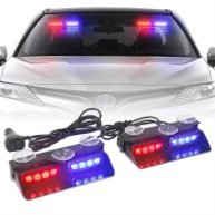 XRIDONSEN 2 in 1 Emergency Dash Strobe Lights Warning Safety Flashing Interior Windshield Lights w/Suction Cups Volunteer
