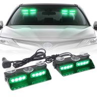 XRIDONSEN 2 in 1 Emergency Dash Strobe Lights Warning Safety Flashing Interior Windshield Lights w/Suction Cups Volunteer