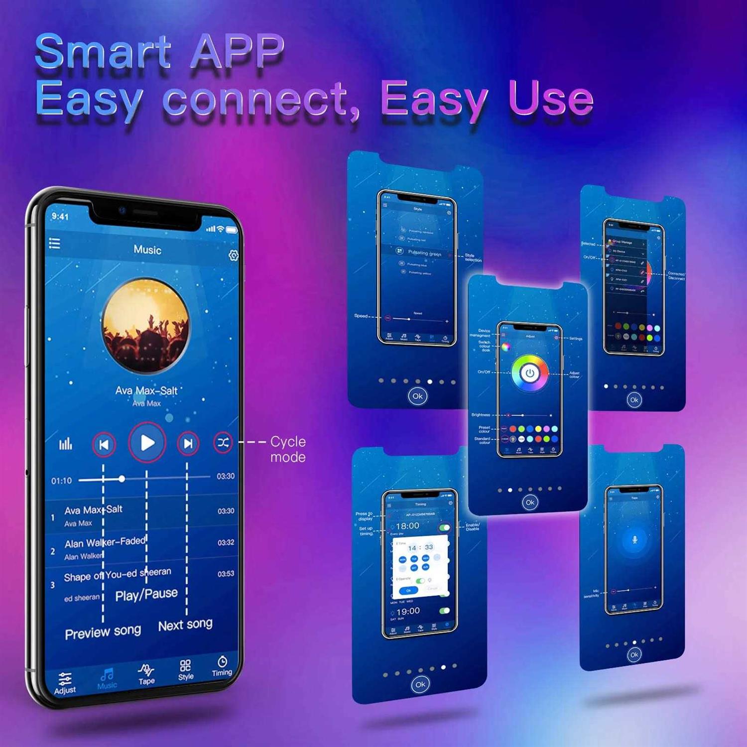 TJOY 100ft Bluetooth LED Strip Lights Smd5050 Music Sync LED Lights Strip - Image 2