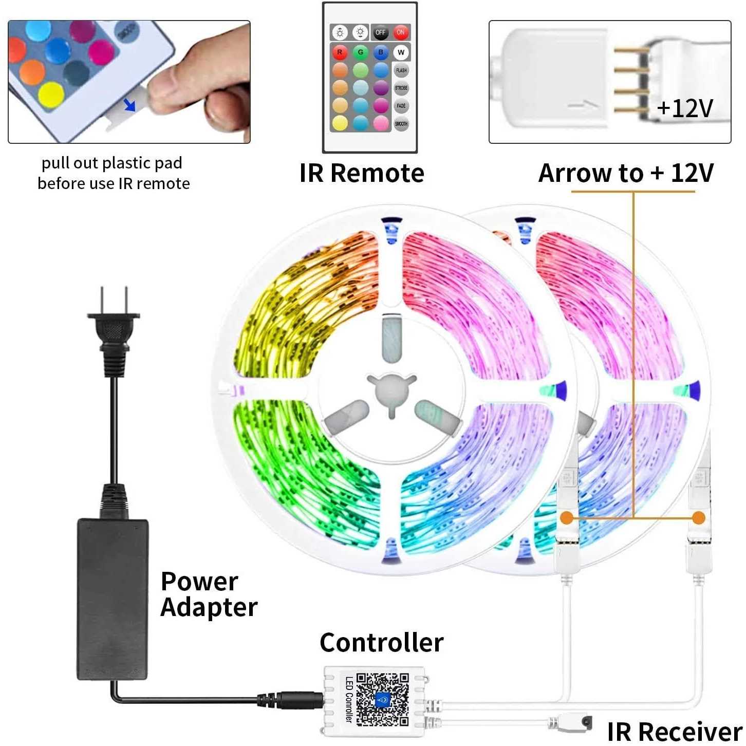TJOY 100ft Bluetooth LED Strip Lights Smd5050 Music Sync LED Lights Strip - Image 3