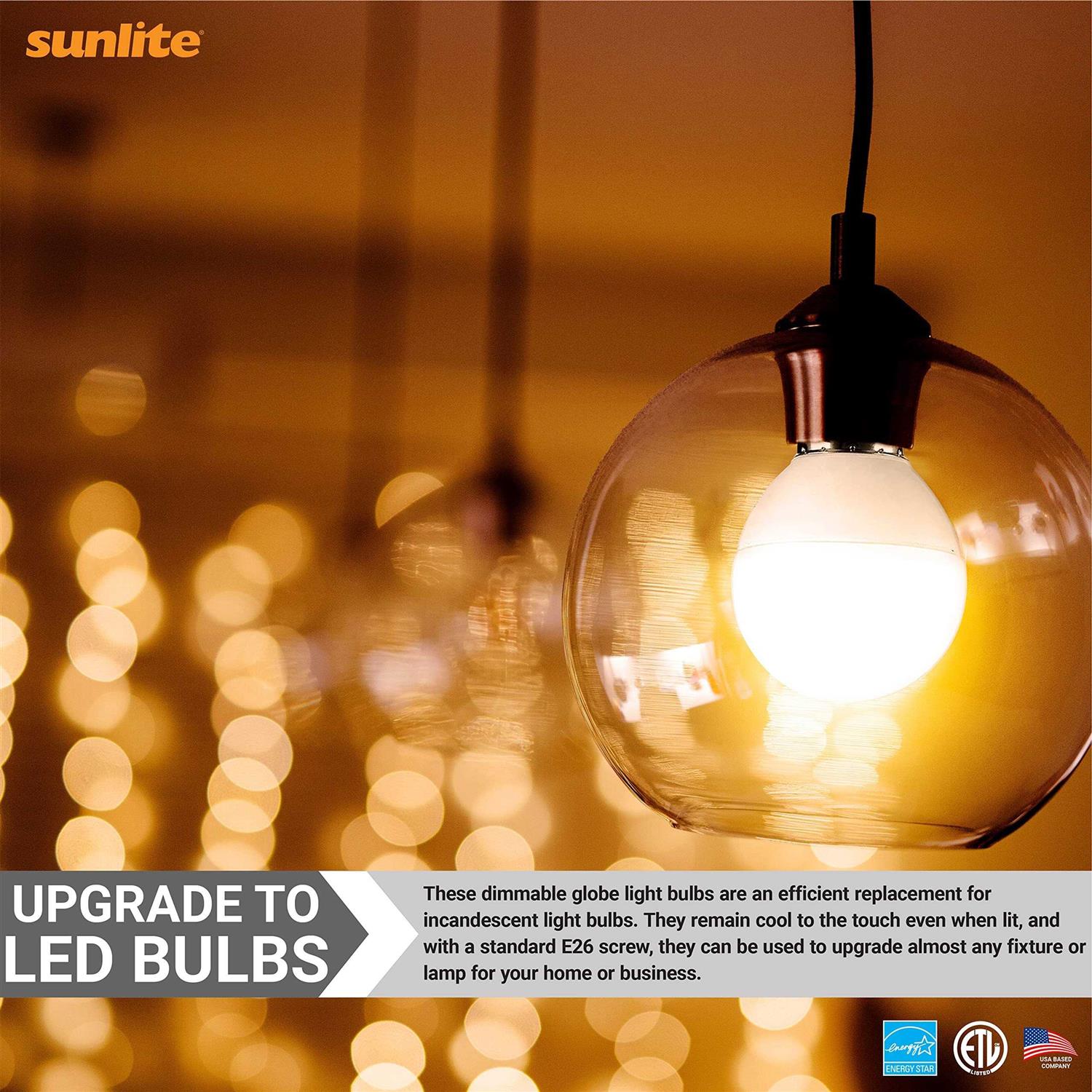 Sunlite LED G16 Globe Light Bulb Medium E26 Base - Image 3